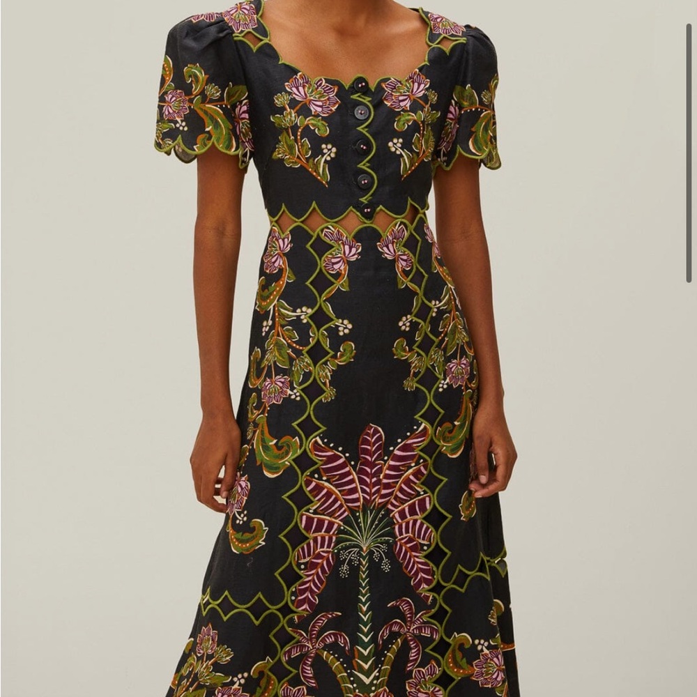 Black Ravenala Short Sleeve Maxi Dress Farm Rio - Picture 2 of 6
